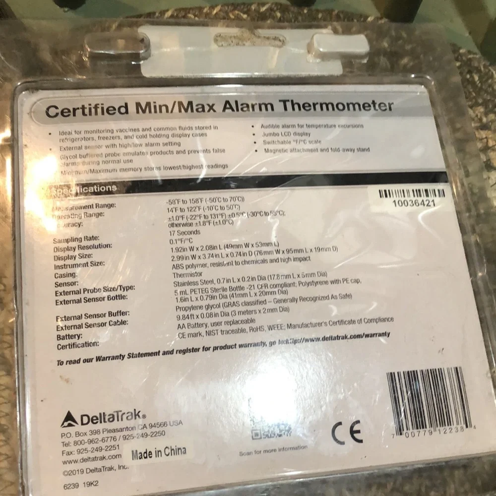 DeltaTrak‎ 12238-01 Certified Min-Max Alarm Thermometer